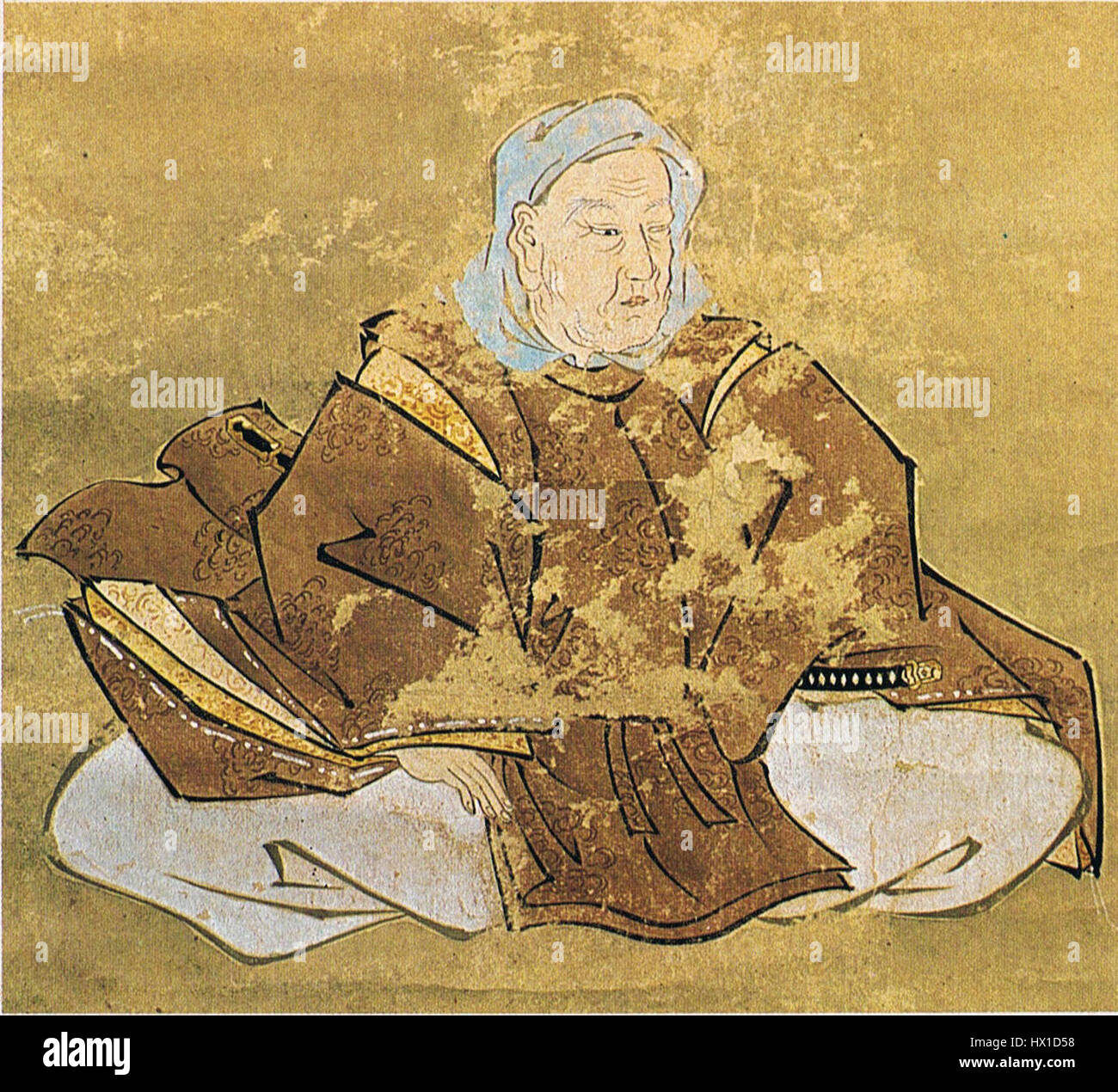 Fujiwara no Hidehira fu un importante samurai e reggente giapponese durante il tardo periodo Heian. Come capo del clan Fujiwara settentrionale, ha svolto un ruolo chiave negli affari politici e militari del Giappone settentrionale. La sua leadership contribuì al consolidamento del potere nella regione prima della sua morte nel 1187. Foto Stock