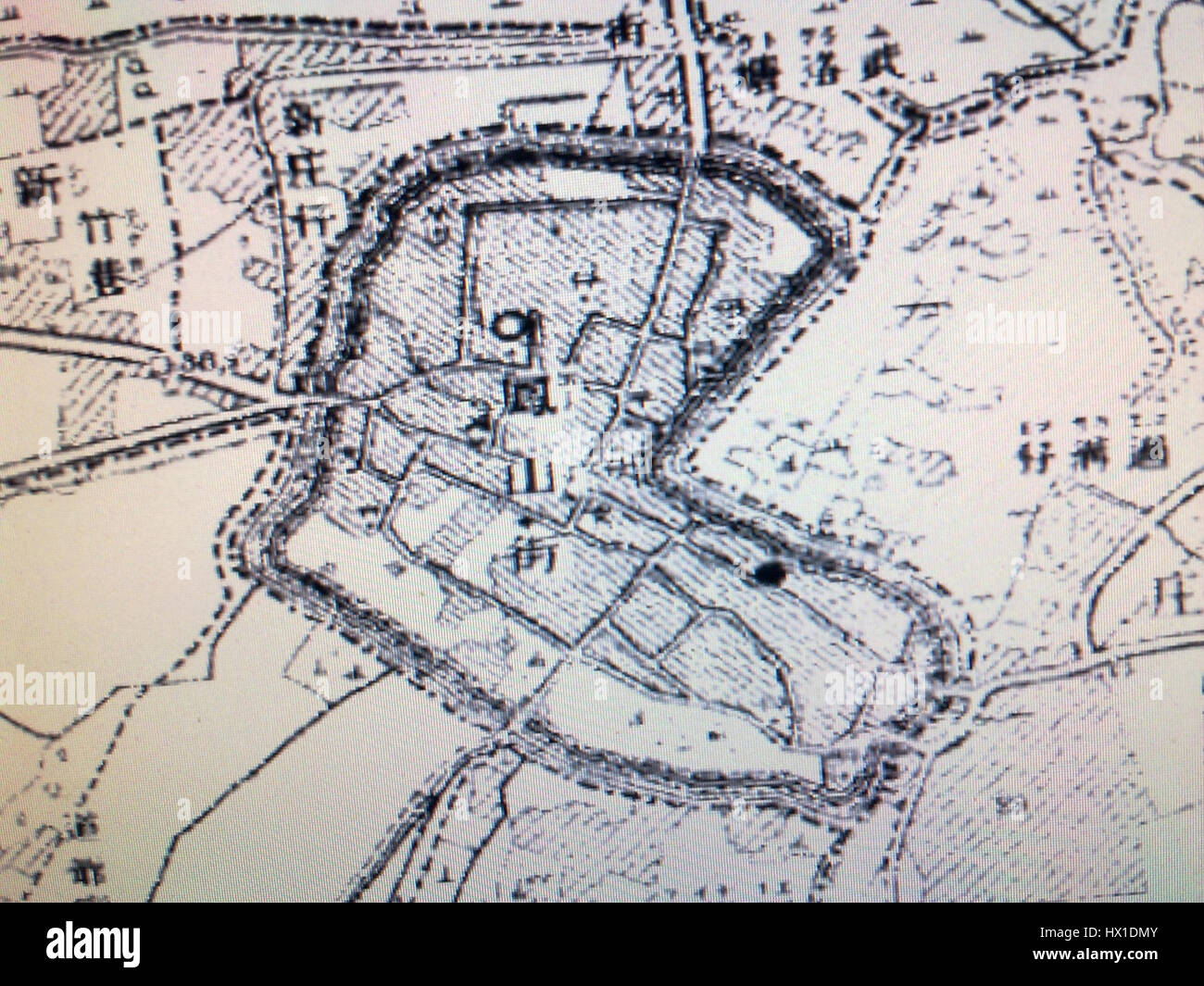 La vecchia mappa di Fengshan è una mappa storica della Cina che raffigura la regione di Fengshan. Fornisce informazioni sulla geografia storica e la topografia dell'area durante un periodo specifico della storia cinese. Foto Stock