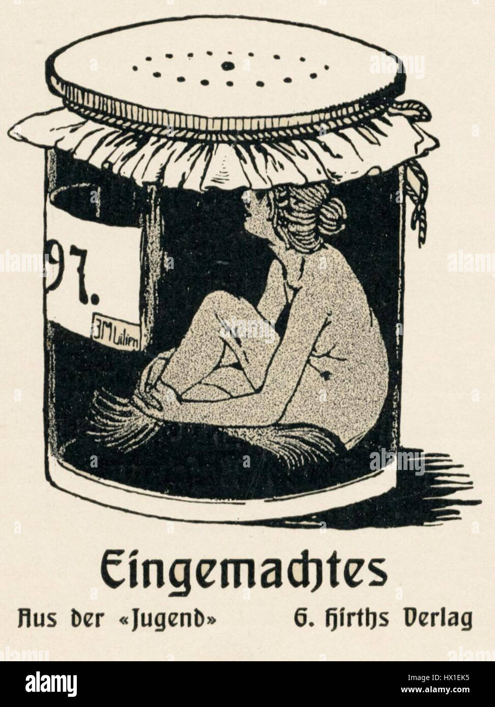 *Eingemachtes* (conserve) è un dipinto di genere tedesco che raffigura vasi di cibi conservati. Il pezzo simboleggia l'importanza dello stoccaggio e della conservazione nella vita rurale durante il XVIII secolo. Foto Stock