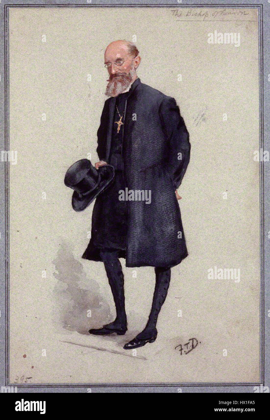 Mandell Creighton, un vescovo e storico inglese, fu presentato alla Vanity Fair il 22 aprile 1897. Conosciuto per il suo lavoro accademico e i suoi contributi alla Chiesa d'Inghilterra, il suo ritratto sulla rivista lo presenta in modo dignitoso, riflettendo la sua posizione sociale e la statura intellettuale durante il suo tempo. Foto Stock