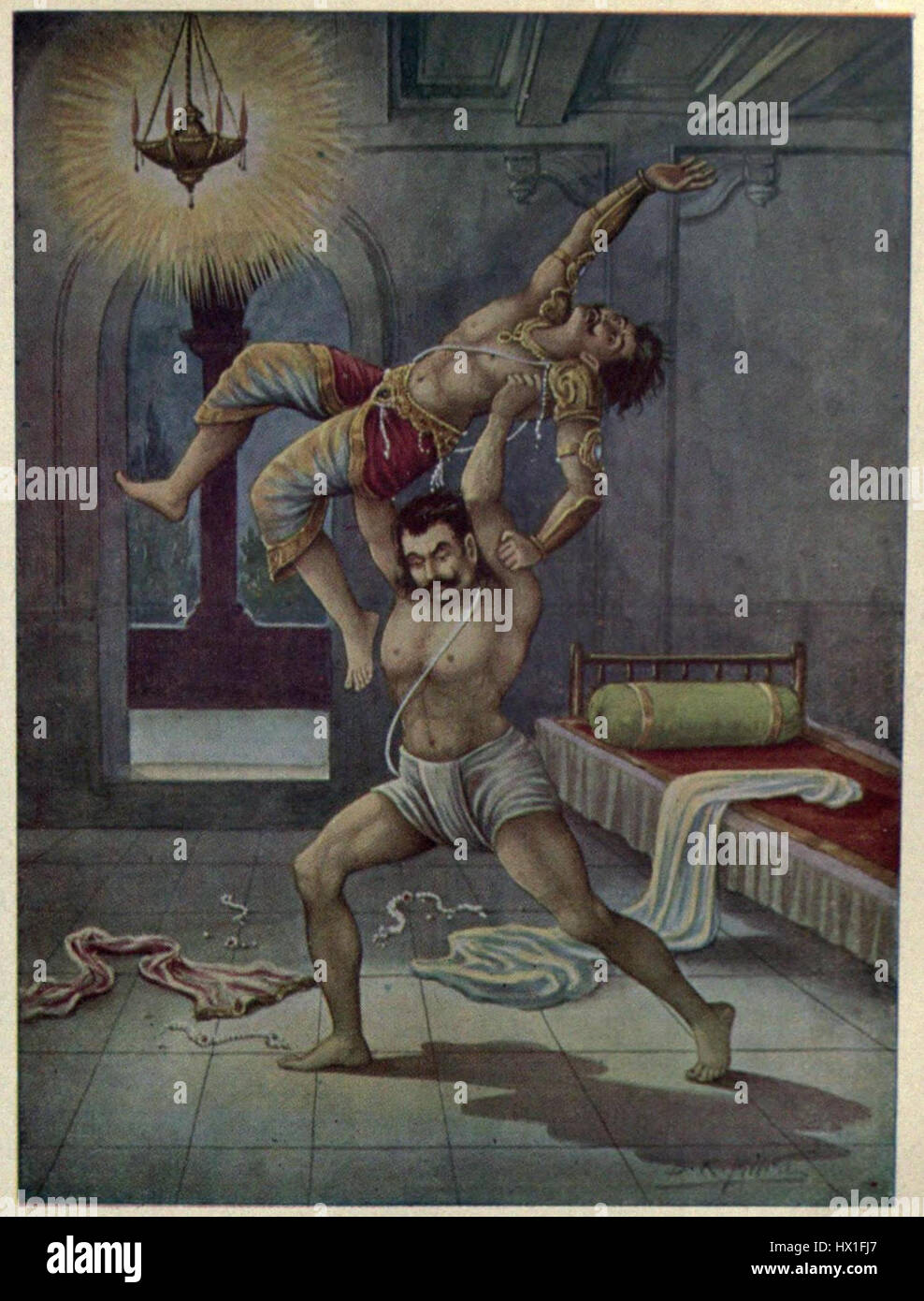 La morte di Kickaka si riferisce a un evento significativo nella storia dei nativi americani, in particolare nel contesto delle tradizioni orali dei nativi americani e delle narrazioni che coinvolgono figure eroiche e battaglie. Foto Stock