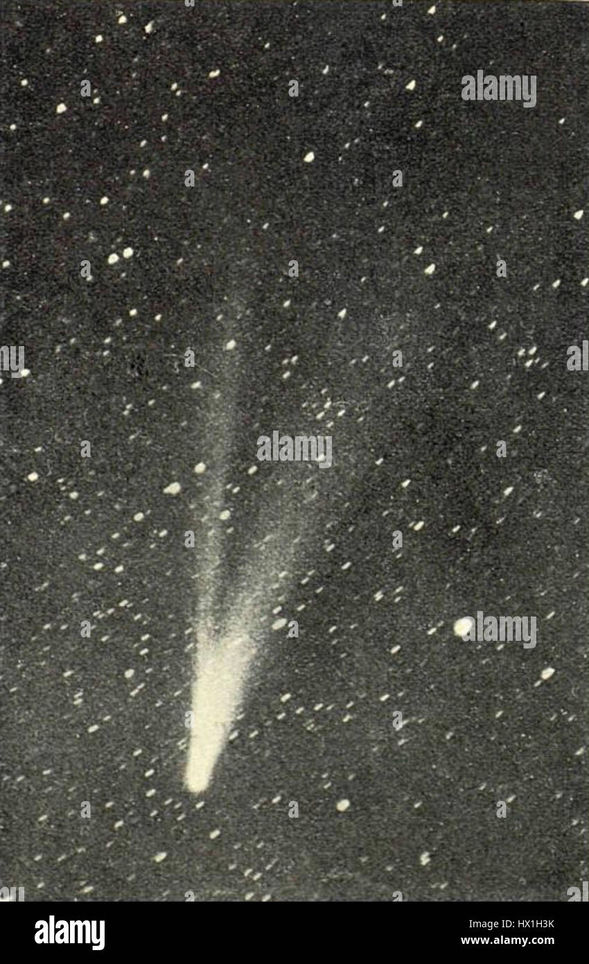 La cometa di Delavan, una cometa periodica osservata nel XIX secolo, faceva parte di una serie di eventi celesti significativi studiati dagli astronomi. La sua orbita e la sua visibilità erano fondamentali per comprendere il comportamento delle comete. Foto Stock