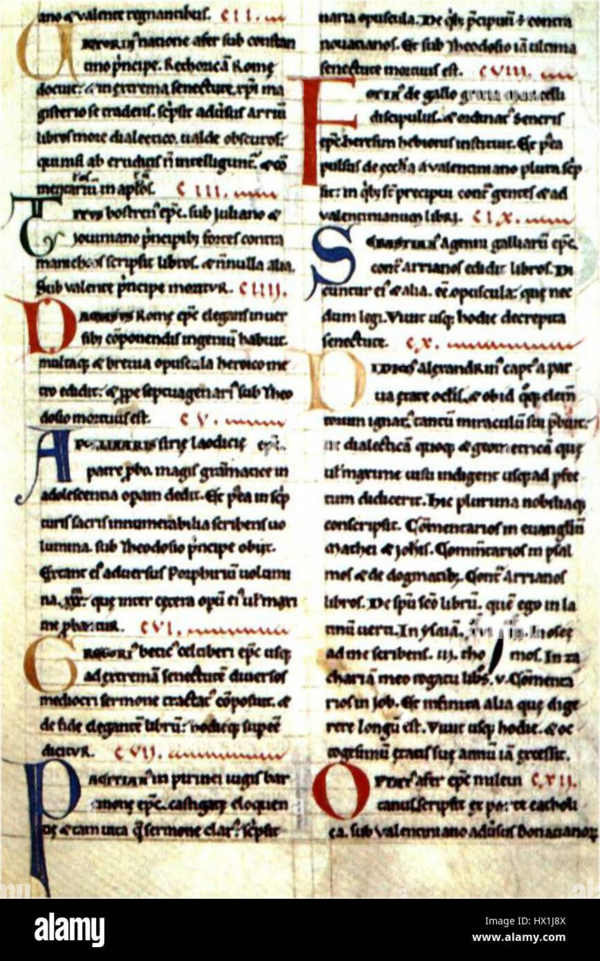Folio 16 della British Library's Royal MS 5 B VIII è un manoscritto medievale che contiene testi importanti per lo studio della storia medievale europea. Questo folio fa parte di una collezione che comprende scritti religiosi e filosofici del periodo medievale. Foto Stock
