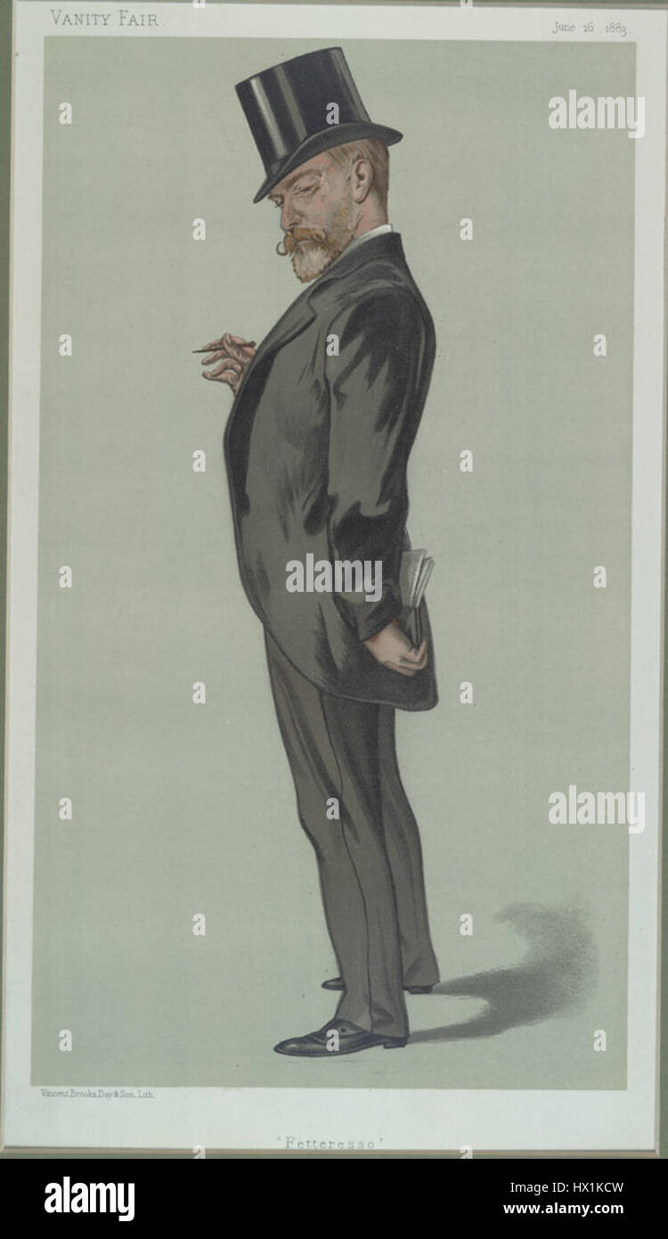 Questa caricatura di Robert William Duff, pubblicata su Vanity Fair nel 1883, satira il panorama sociale e politico dell'epoca, usando l'umorismo per riflettere sulle questioni contemporanee. Foto Stock