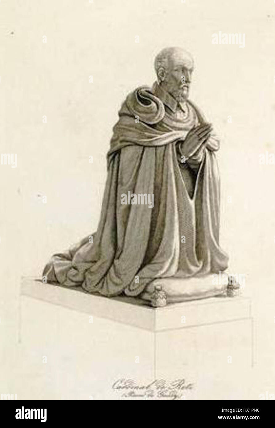 Un ritratto di Gavard Pierre de Gondi, cardinale de Retz, un'importante figura francese del XVII secolo. Noto per la sua influenza politica durante le guerre di religione francesi, la sua leadership nella Chiesa cattolica fu significativa durante questo periodo turbolento della storia francese. Foto Stock