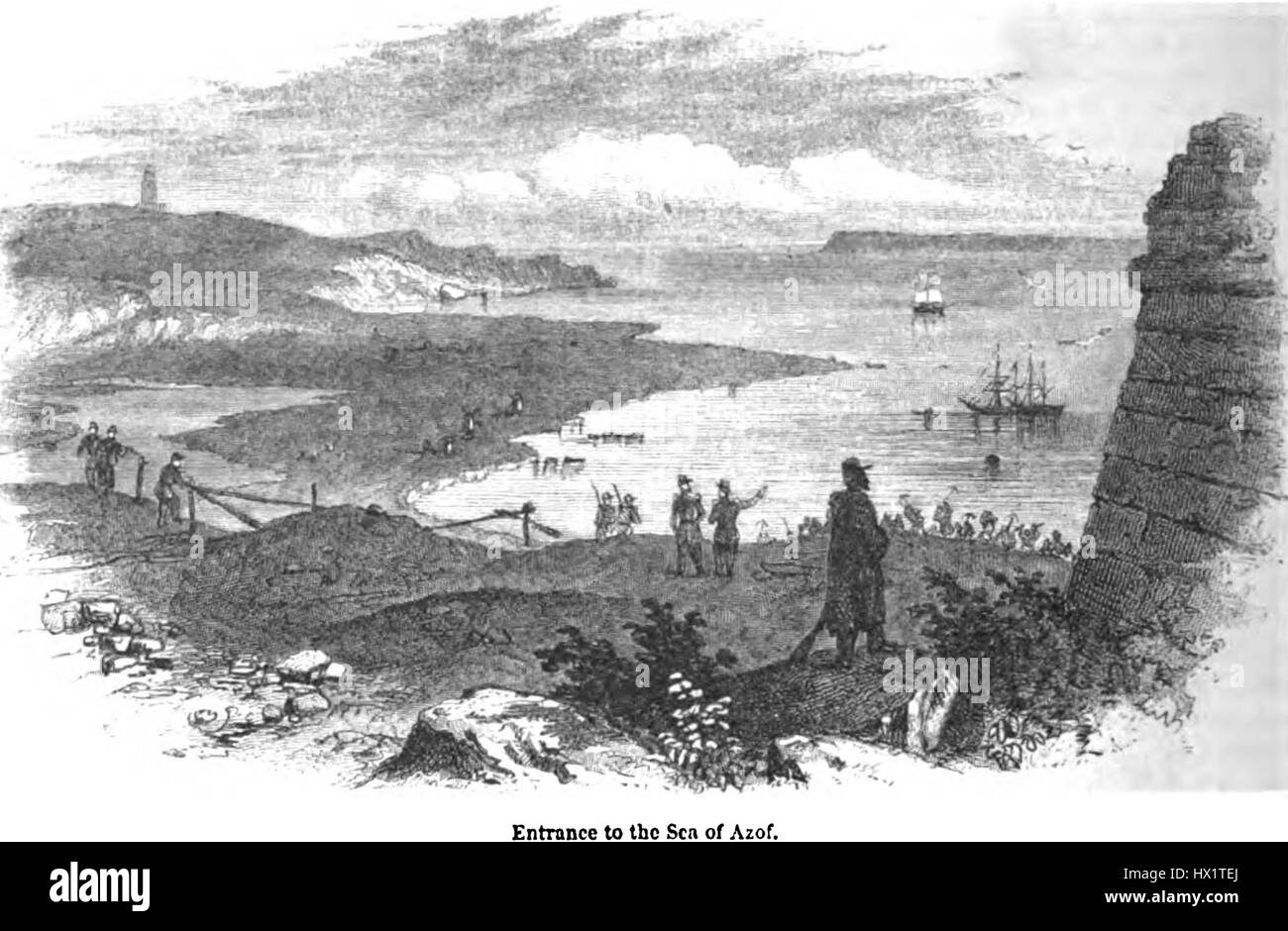 Ingresso al mare di Azof. George Dodd. Storia pittorica della guerra russa 1854 5 6 Foto Stock