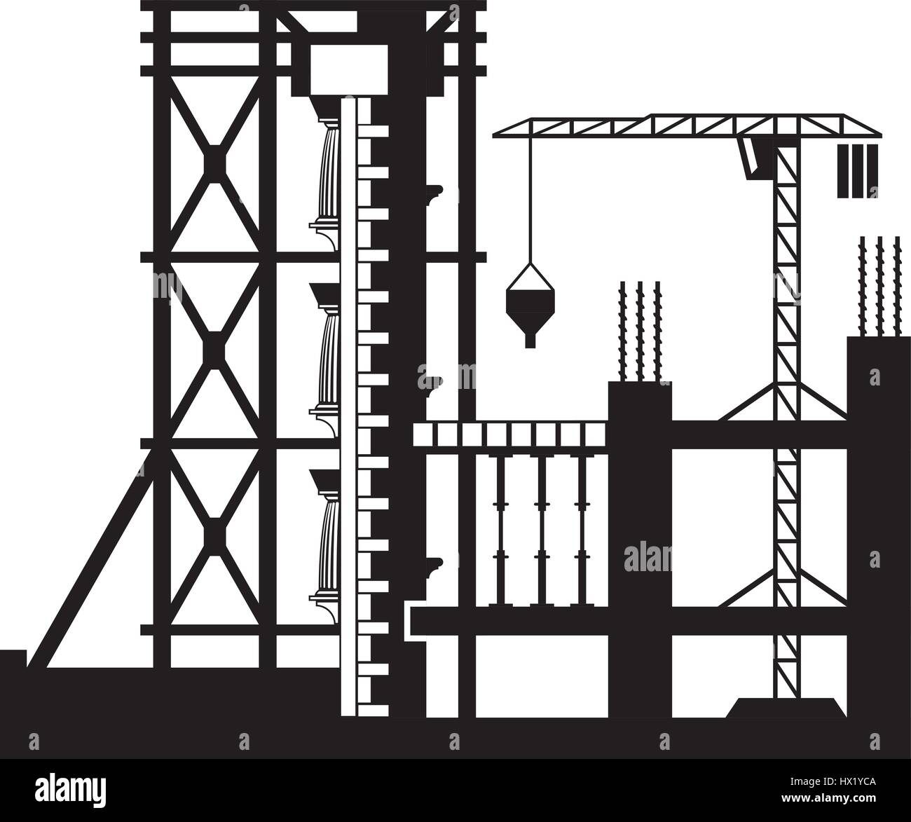 Rafforzamento delle facciate di edifici - illustrazione vettoriale Illustrazione Vettoriale