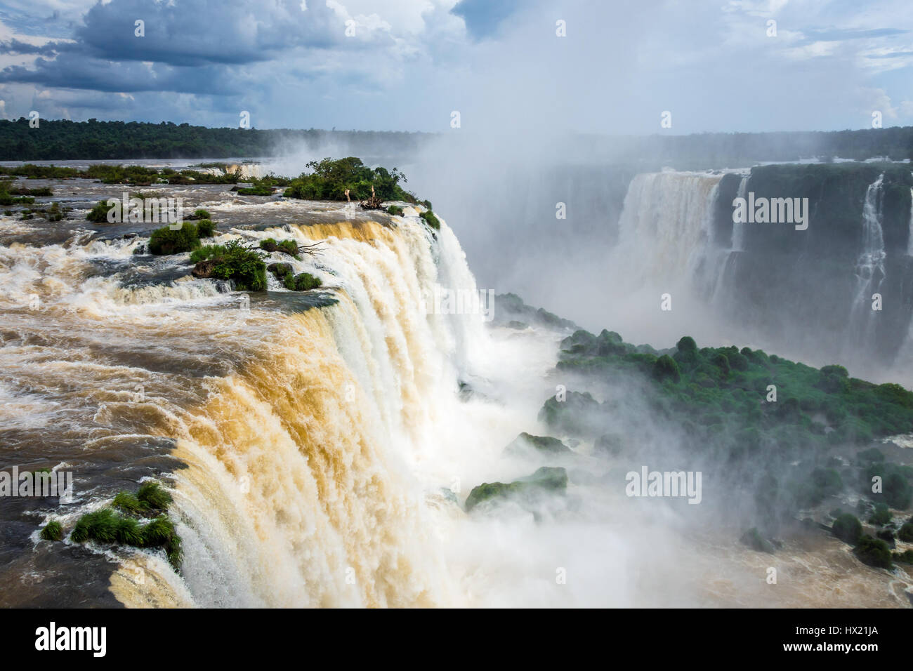 Iguazu Falls National Park. cascate tropicali e il paesaggio della foresta pluviale Foto Stock