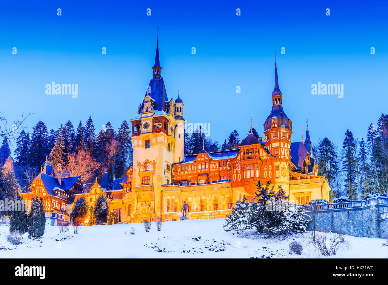 Peles Sinaia. La Romania, contea di Prahova. Foto Stock