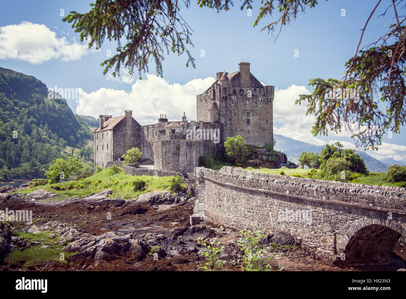 Eilean Donan Castle nelle Highlands della Scozia UK Foto Stock