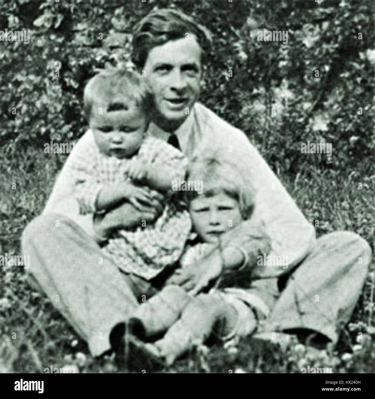 Julian Huxley e 2 figli Foto Stock