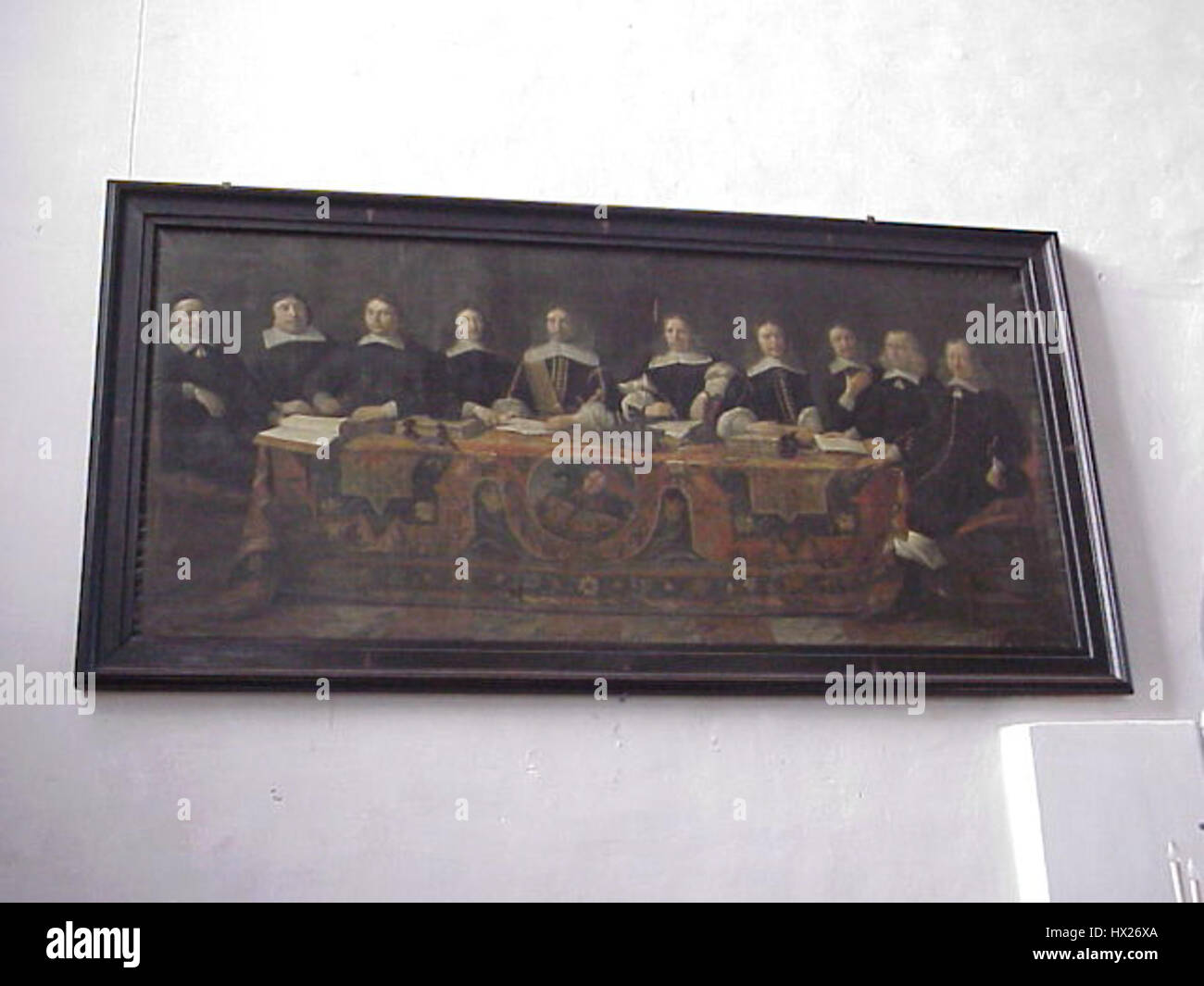 "Gvstellingwerf Regenten" raffigura le figure di governo della regione storica di Gvstellingwerf nei Paesi Bassi. L'opera riflette i leader politici e sociali del XVIII secolo. Foto Stock