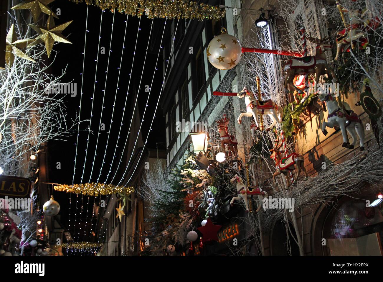 Mercatino di Natale a Strasburgo Francia Foto Stock