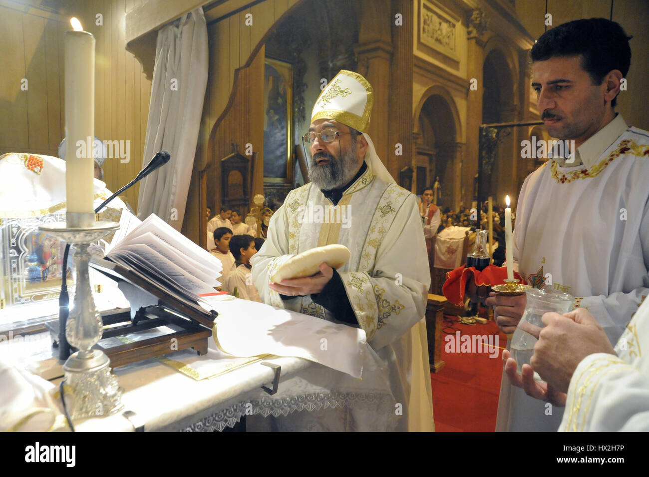 Milano (Italia), la messa di Natale nella egiziani di Chiesa copta