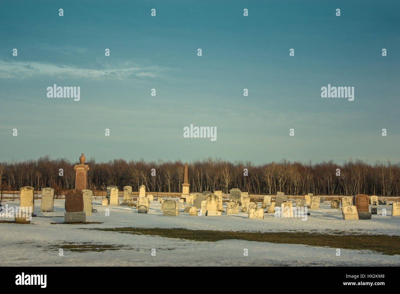 Vecchio Cimitero in inverno Foto Stock