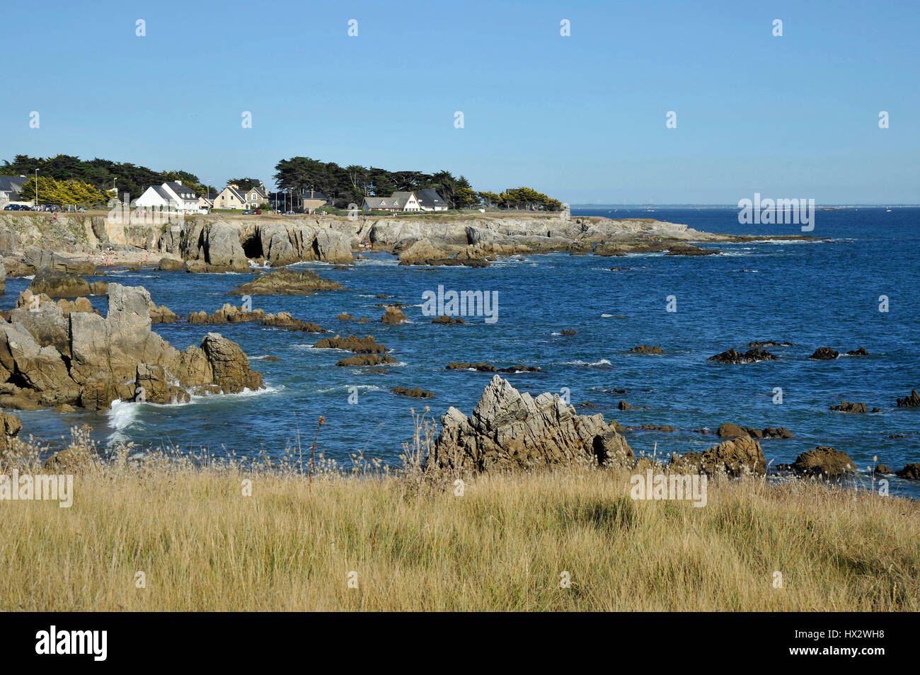 Le Pouliguen (costa occidentale della Francia): la costa selvaggia. Foto Stock