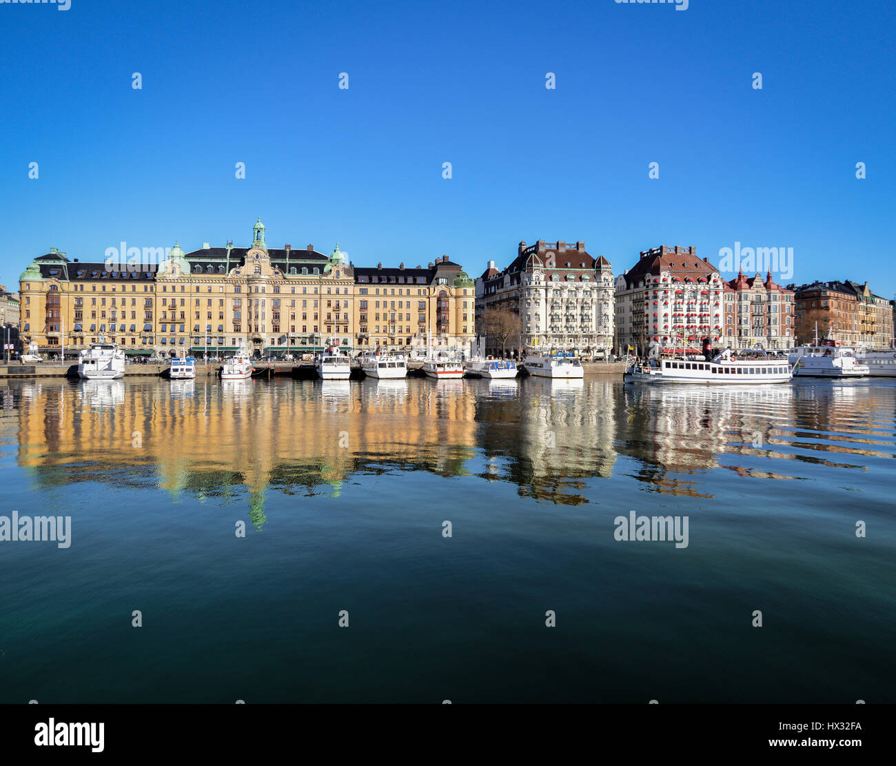 Un paesaggio di Architettura di Stoccolma, una delle più belle città in Svezia Foto Stock