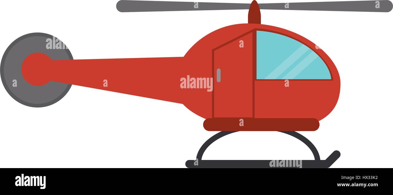 Rosso di trasporto in elicottero fly Illustrazione Vettoriale