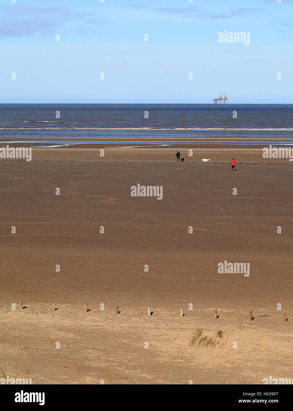 Spiaggia immagine tra Ainsdale e Formby Inghilterra Foto Stock