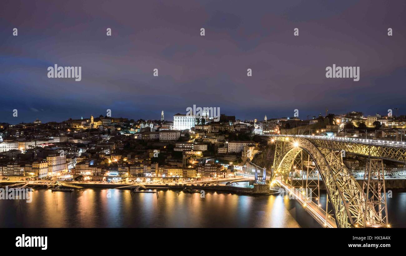 Ponte Luis I e Porto Ribeira Foto Stock