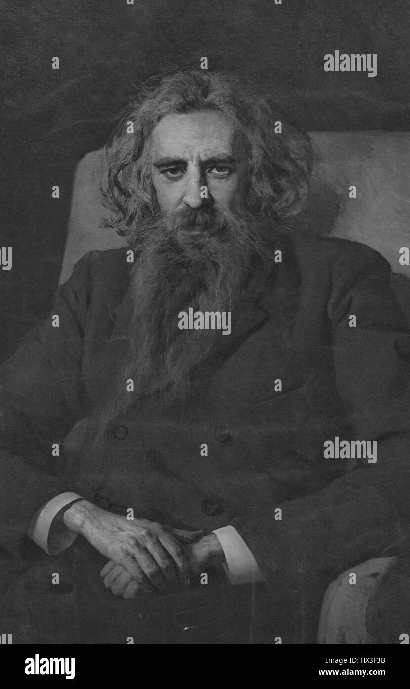 Mezza lunghezza seduto ritratto di Vladimir Serghieievic Soloviev, un eminente intellettuale Russo, 1850. Dalla Biblioteca Pubblica di New York. Foto Stock