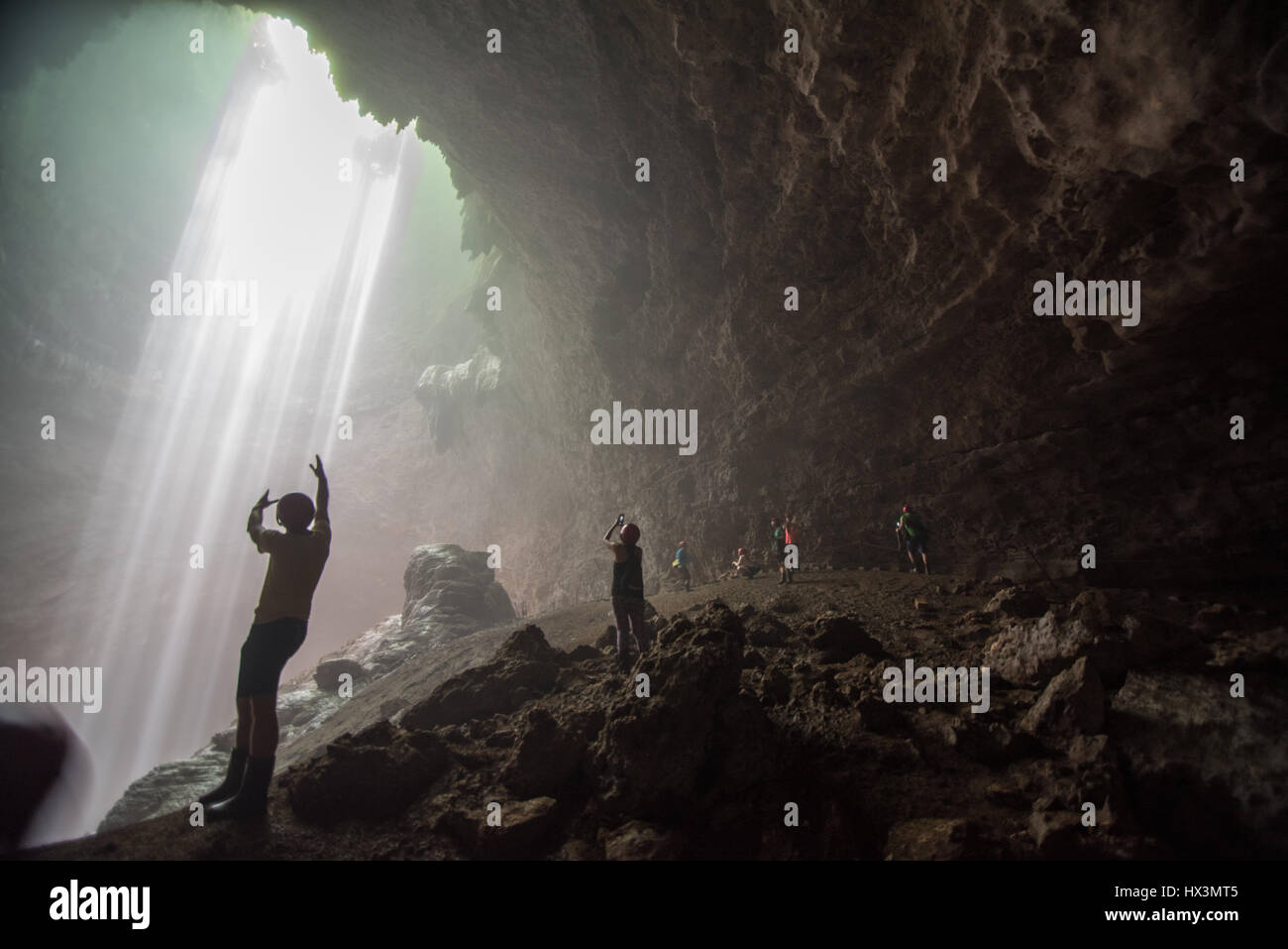 Goa Jomblang in Jogjakarta Foto Stock