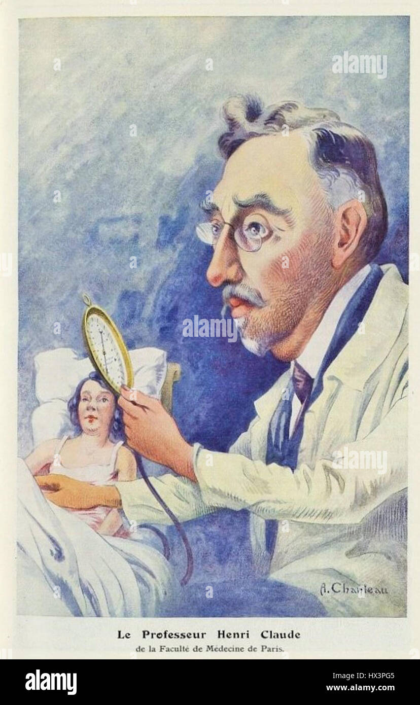 Le Professeur Henri Claude (ritratto di carica) Foto Stock