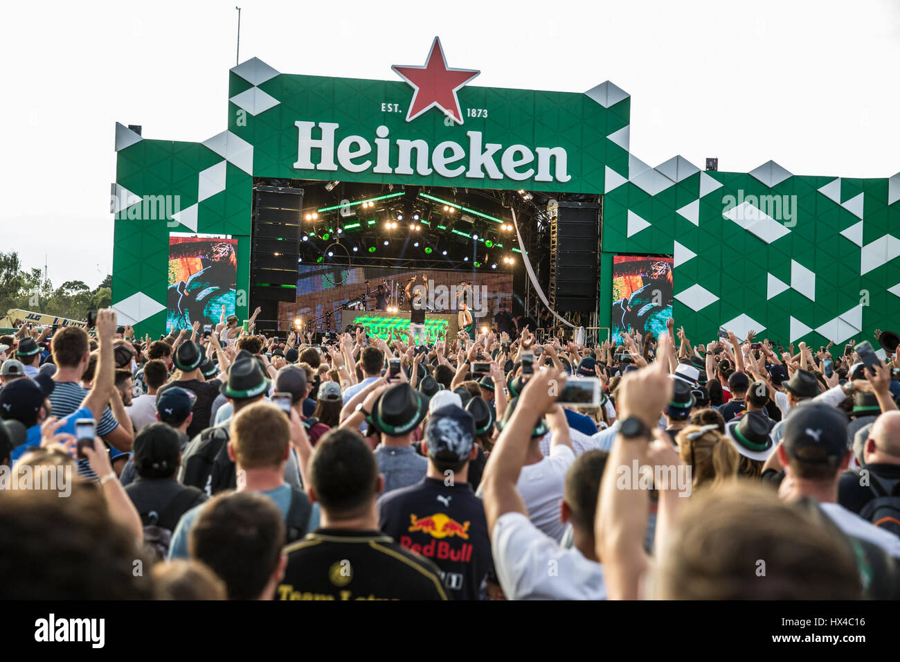 Melbourne, Australia. 25 marzo, 2017. Australian Formula 1 Grand Prix, Melbourne, AUS. 25 Mar, 2017. Rudimentali live al Gran Premio d'Australia. Credito: Charlie Raven/Alamy Live News Foto Stock