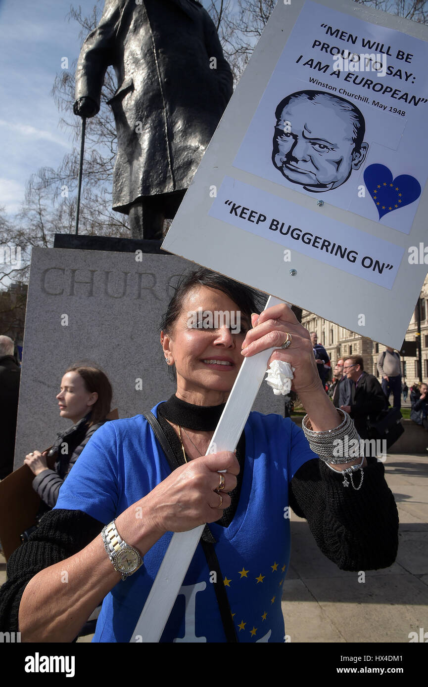 Londra, Regno Unito. 25 Mar, 2017. Unite per l'Europa marzo a Londra, Regno Unito. Anti Brexit marzo a Londra Inghilterra Credito: MARTIN DALTON/Alamy Live News Foto Stock