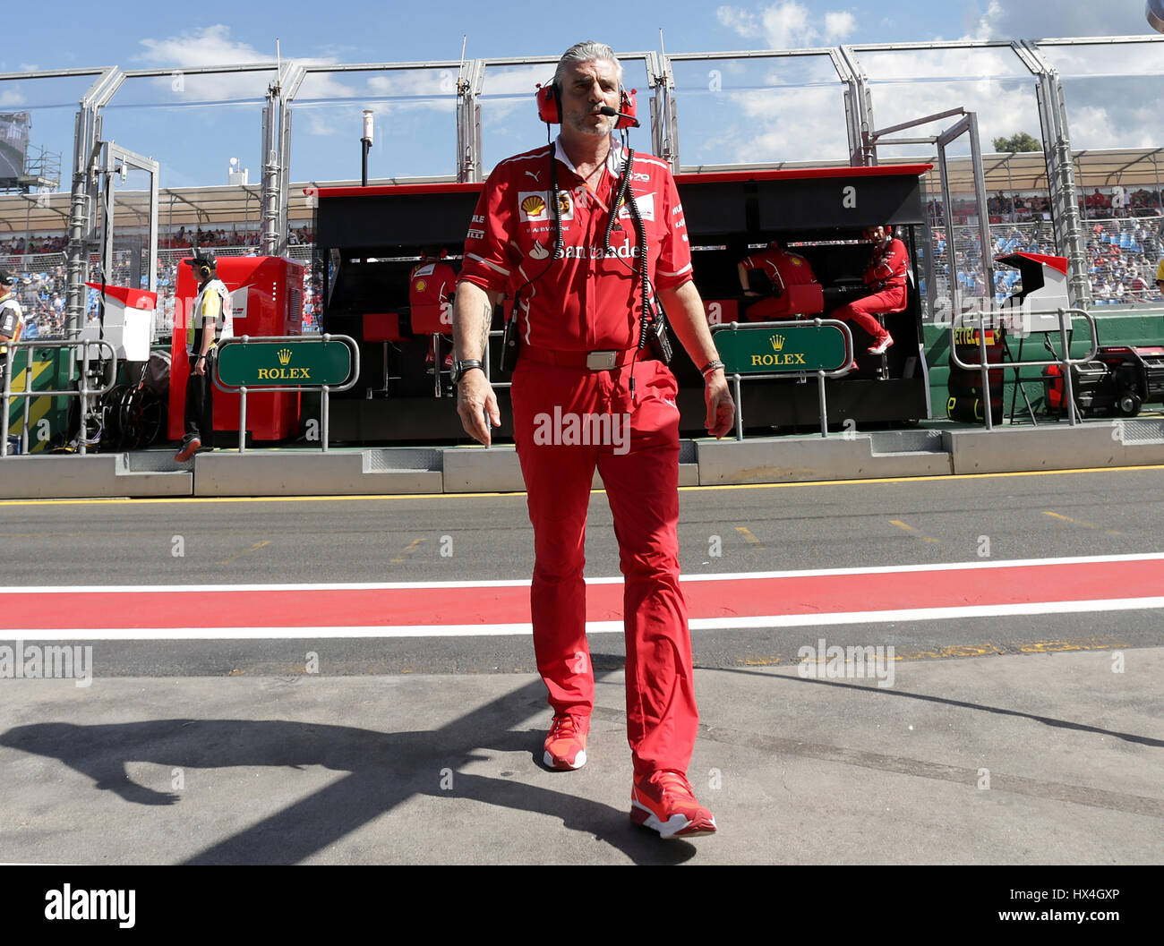 Melbourne, Australia. 25 Mar, 2017. Albert Park di Melbourne, Formula 1 Rolex Australian Grand Prix, 23. - 26.03.2017 Maurizio Arrivabene (Scuderia Ferrari) Foto: Cronos/Hasan Bratic Credito: Cronos/Alamy Live News Foto Stock