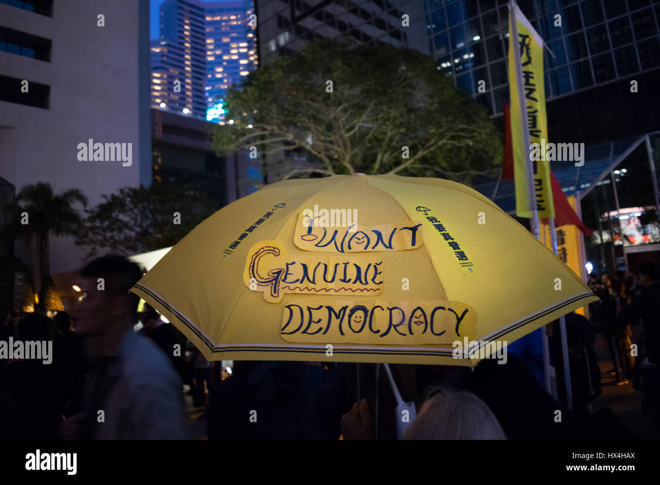 Ras di Hong Kong, Cina. 25 marzo, 2017. La democrazia proteste e dimostrazioni come Hong Kong voti per un nuovo Chief Executive (Città del Capo) a Hong Kong, Cina. © RaymondAsiaPhotography / Alamy Live News. Foto Stock