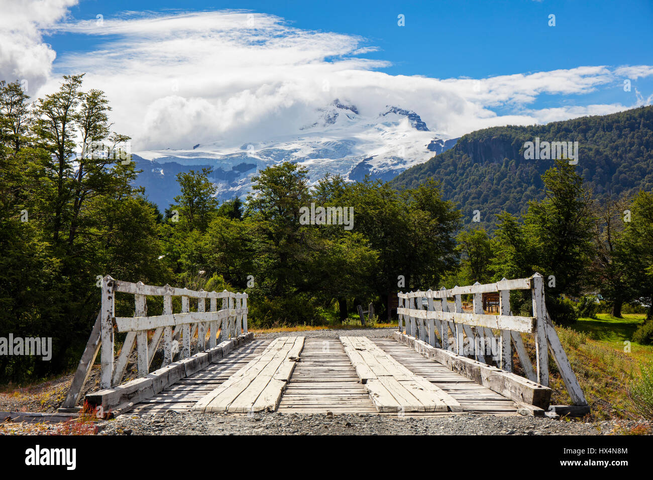 La strada principale per l 'Cerro Tronador'. Parco Nazionale Nahuel Huapi, Bariloche, Argentina. Foto Stock
