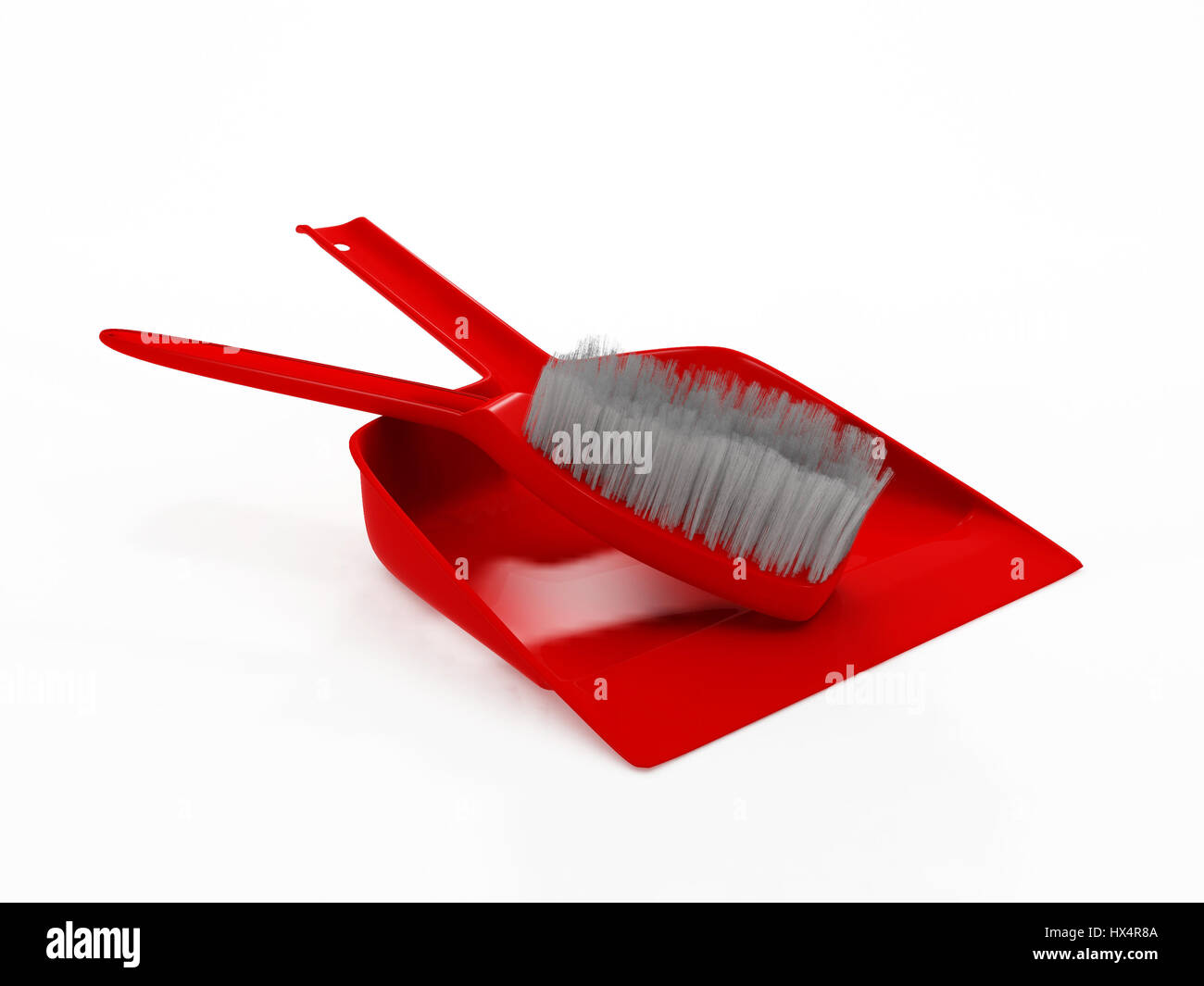 3D rosso paletta e ginestra stick isolato su sfondo bianco Foto Stock