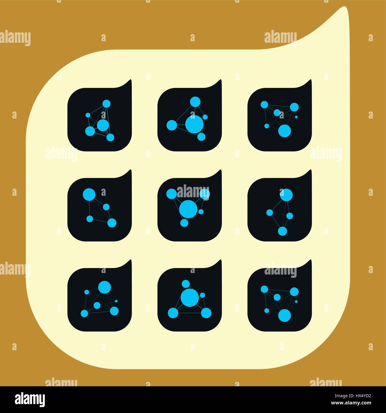 Set di vettore di DNA e di rete icona astratta Illustrazione Vettoriale