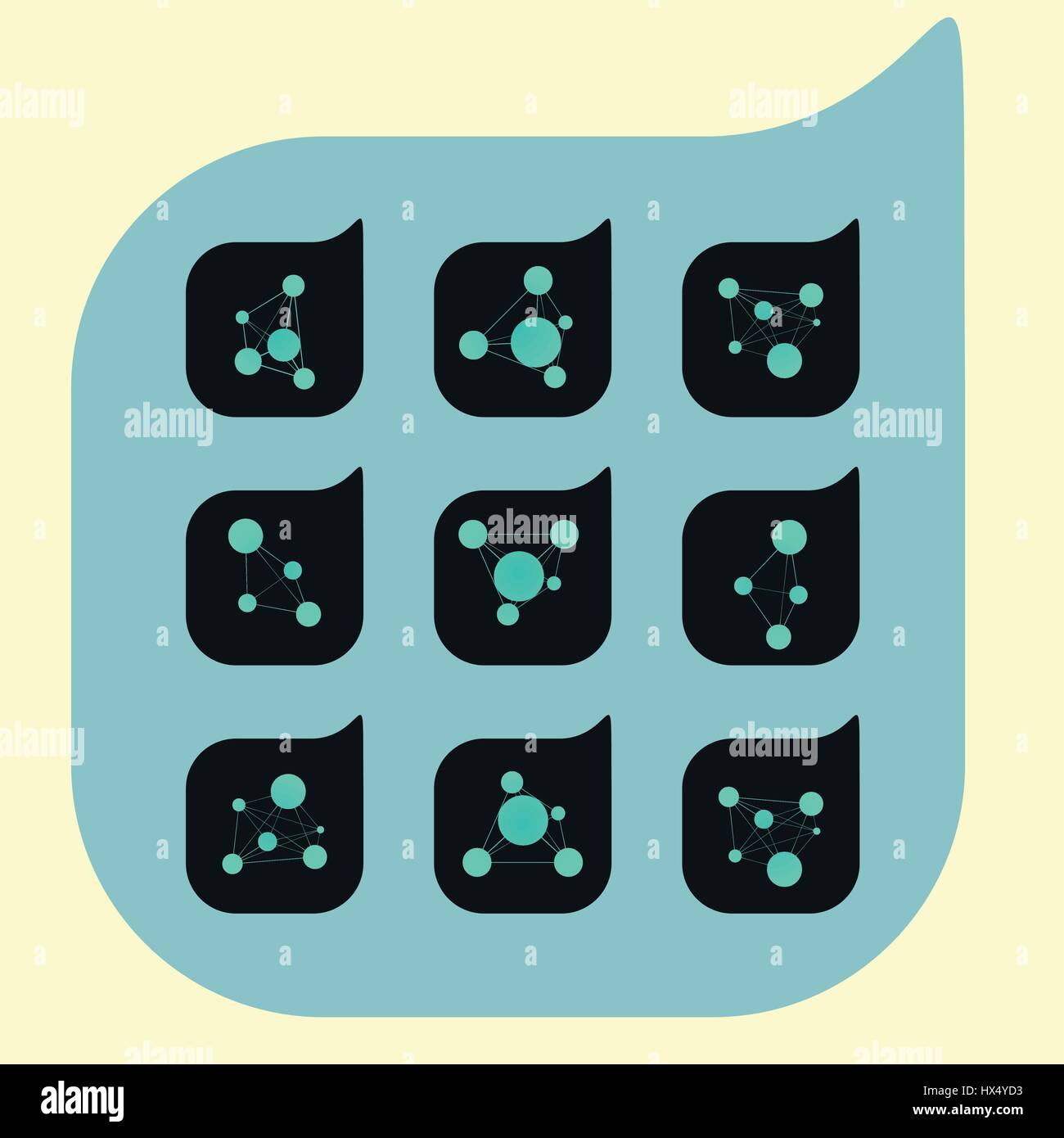 Set di vettore di DNA e di rete icona astratta Illustrazione Vettoriale