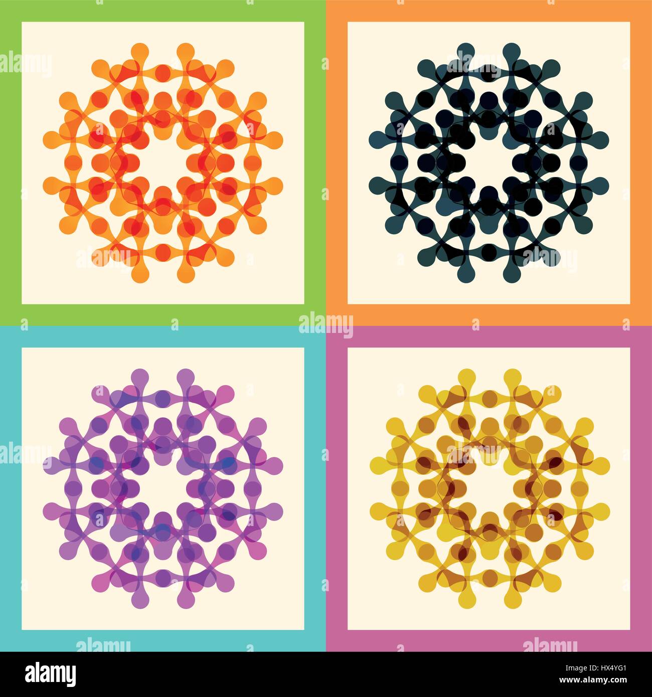 Impostare il colore molecola e tecnologia eps pattern Illustrazione Vettoriale