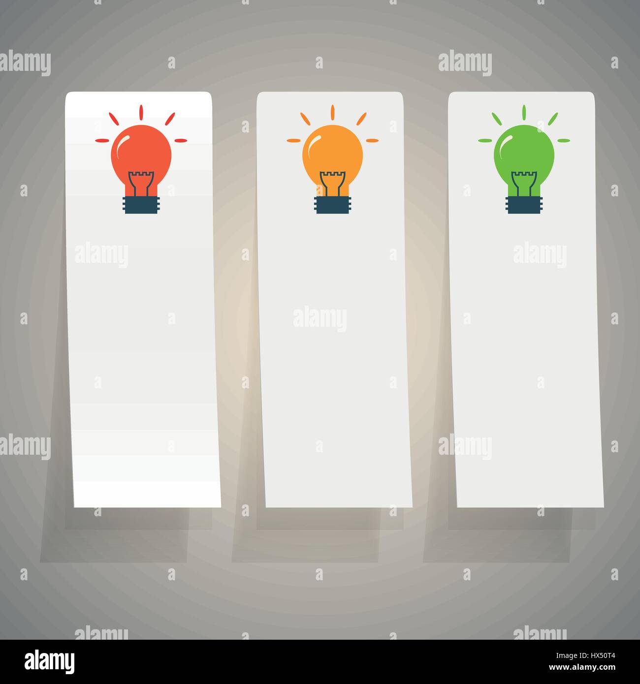 Set di icone semplici schermo piatto a colori e lampadine Illustrazione Vettoriale
