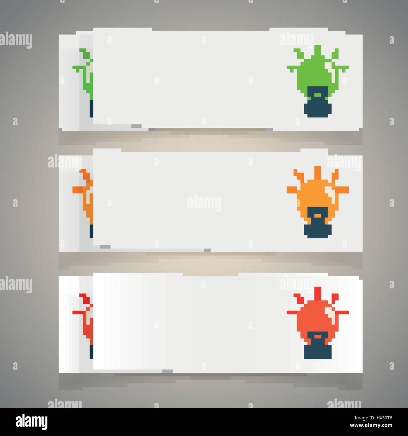 Set di icone semplici schermo piatto a colori e lampadine Illustrazione Vettoriale