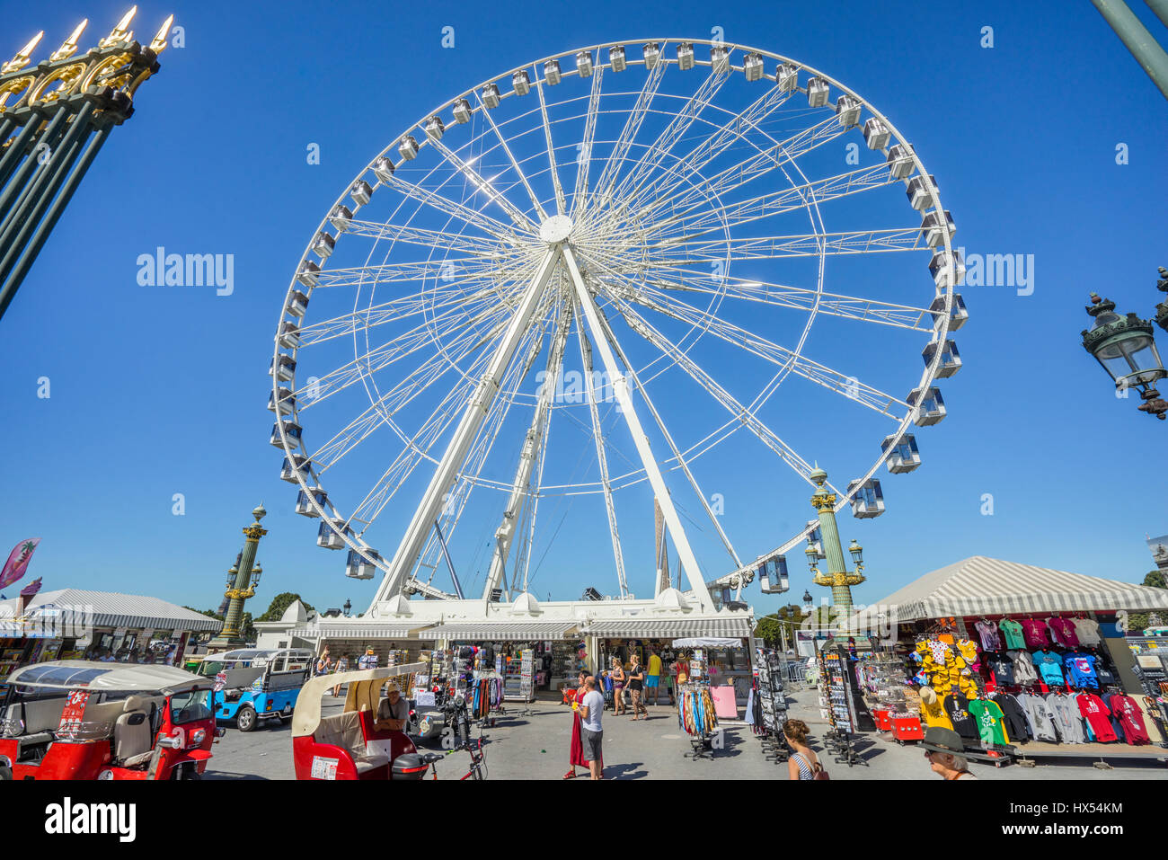 Francia, Parigi, Place de la Concorde, Grand giostra ruota Feries Foto Stock