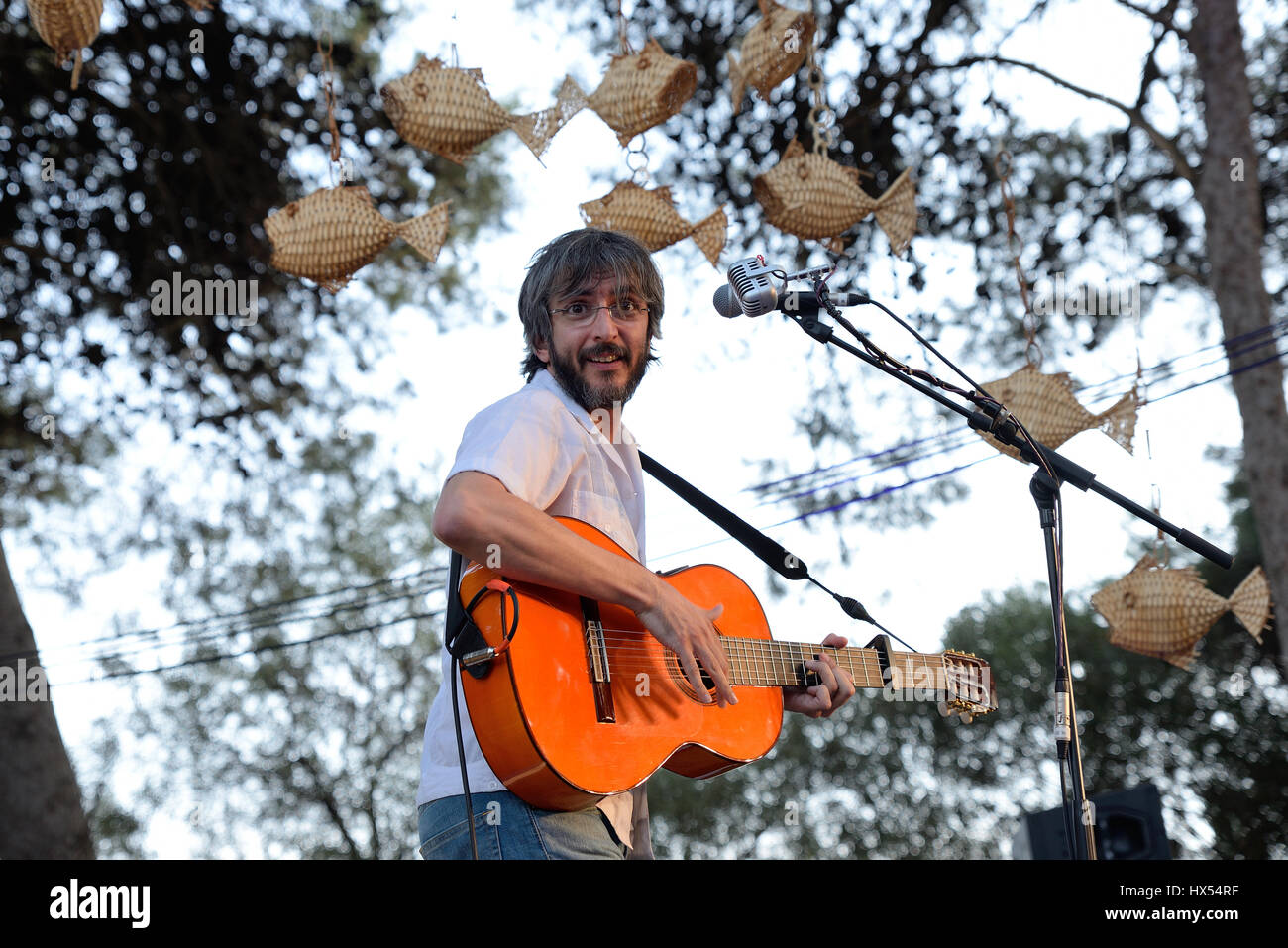 Barcellona - Lug 3: Xoel Lopez (musicista) in un concerto all'aperto presso il Vida Festival il 3 luglio 2015 a Barcellona, Spagna. Foto Stock