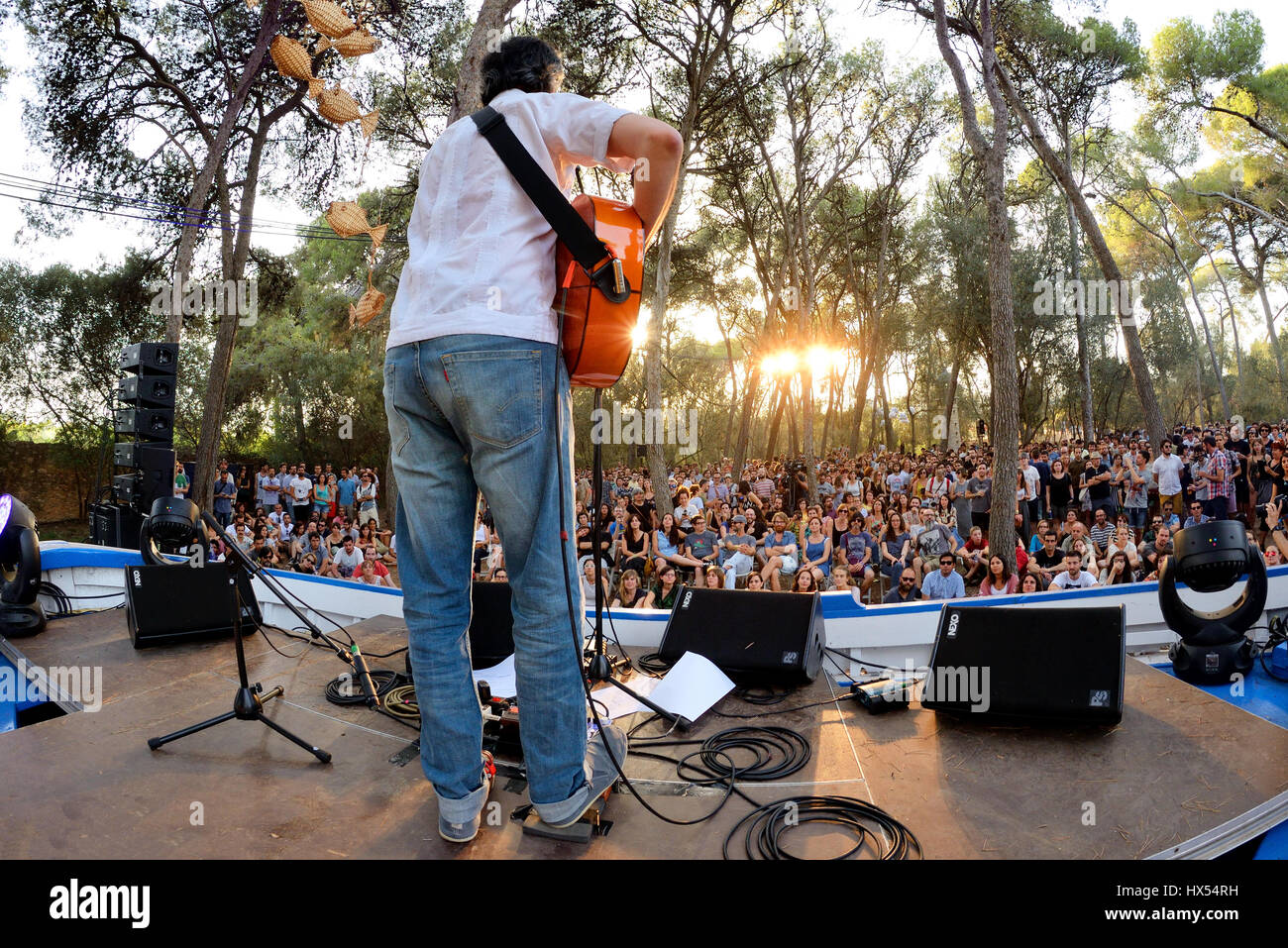 Barcellona - Lug 3: Xoel Lopez (musicista) in un concerto all'aperto presso il Vida Festival il 3 luglio 2015 a Barcellona, Spagna. Foto Stock