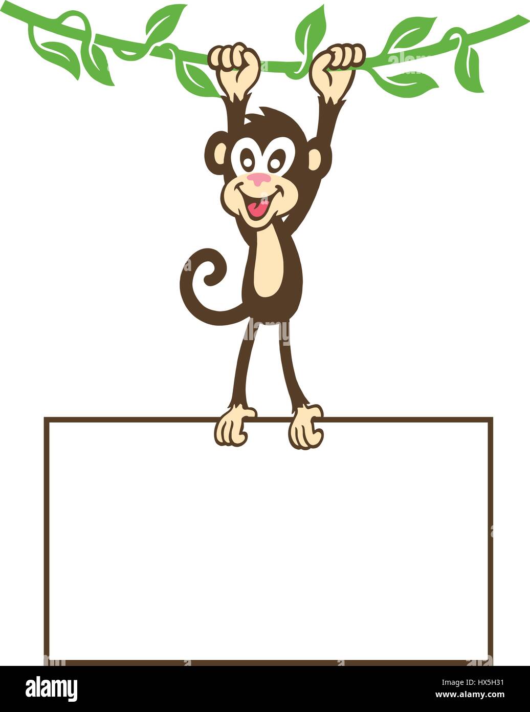 Silly scimmia. Illustrazione Vettoriale. Illustrazione Vettoriale