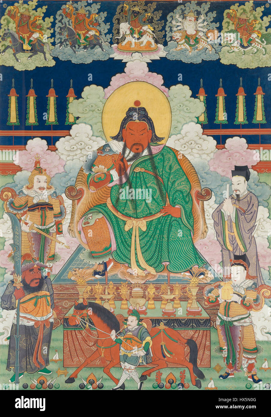 Raro THANGKA IMPC389RIAL DE Guan Yu, CHINE, DYNASTIE QING, C389POQUE QIANLONG (1736 1795), Sotheby's Foto Stock