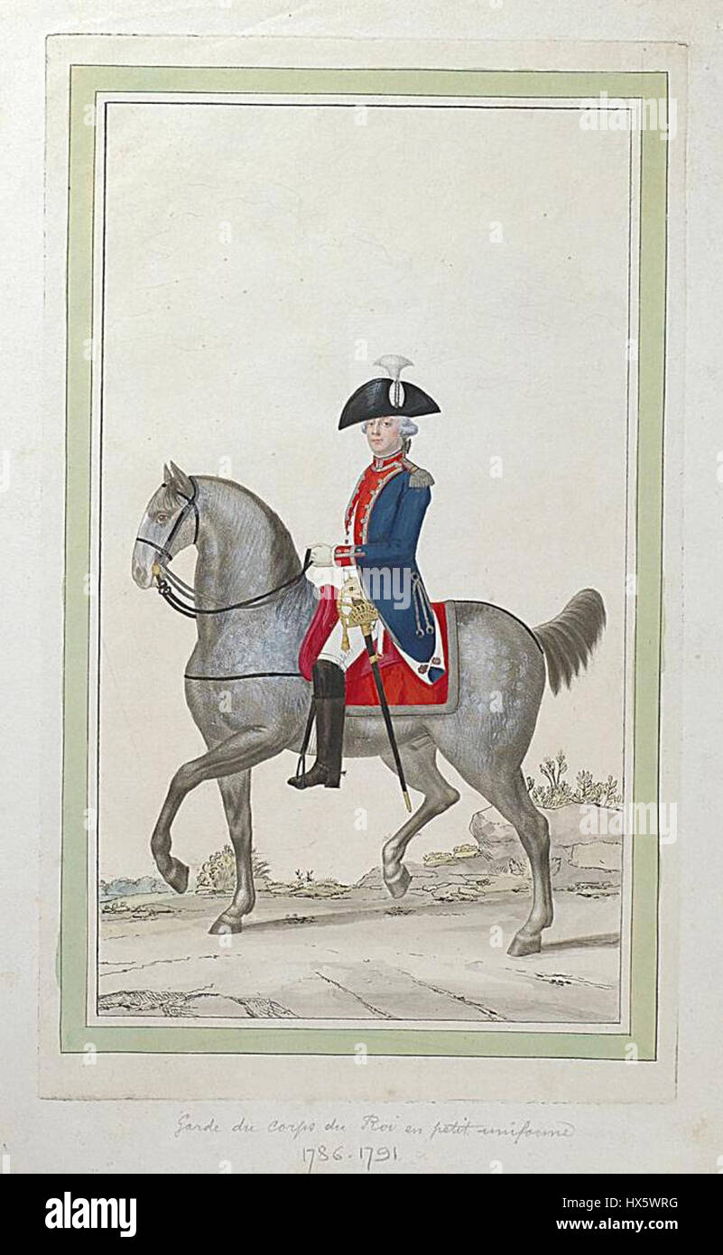 Nicolas Hoffmann Garde du corps du Roi en petit uniforme 1786 1791 Foto Stock