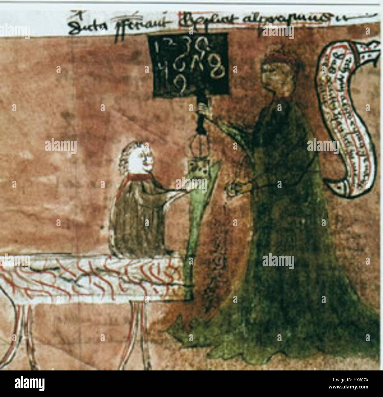 La "Sacrobosco Classroom" si riferisce a un ambiente in cui venivano insegnate le opere di Sacrobosco, in particolare il suo trattato sulle sfere celesti. Il suo lavoro influenzò l'astronomia medievale e l'educazione in Europa durante il XIII secolo. Foto Stock