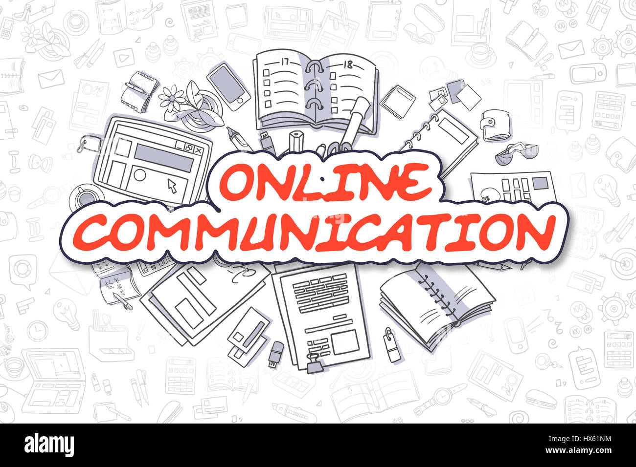 Comunicazione on line - Cartoon parola Rosso. Il concetto di business. Foto Stock