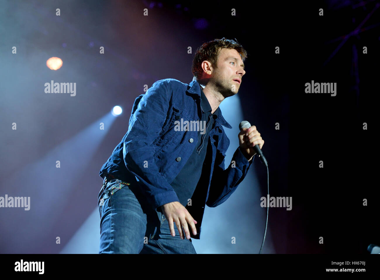 BENICASSIM, Spagna - 18 Luglio: Blur (banda) in concerto a FIB Festival il 18 luglio 2015 a Benicassim, Spagna. Foto Stock