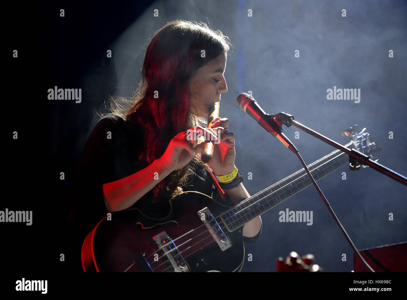 Barcellona - Ott 23: Deradoorian (banda) in concerto a Primavera Club 2015 Festival in ottobre 23, 2015 a Barcellona, Spagna. Foto Stock