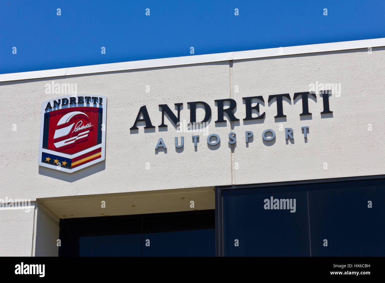 Indianapolis - circa giugno 2016: Andretti Autosport quartier generale. Andretti Autosport è un Racing Team ho Foto Stock