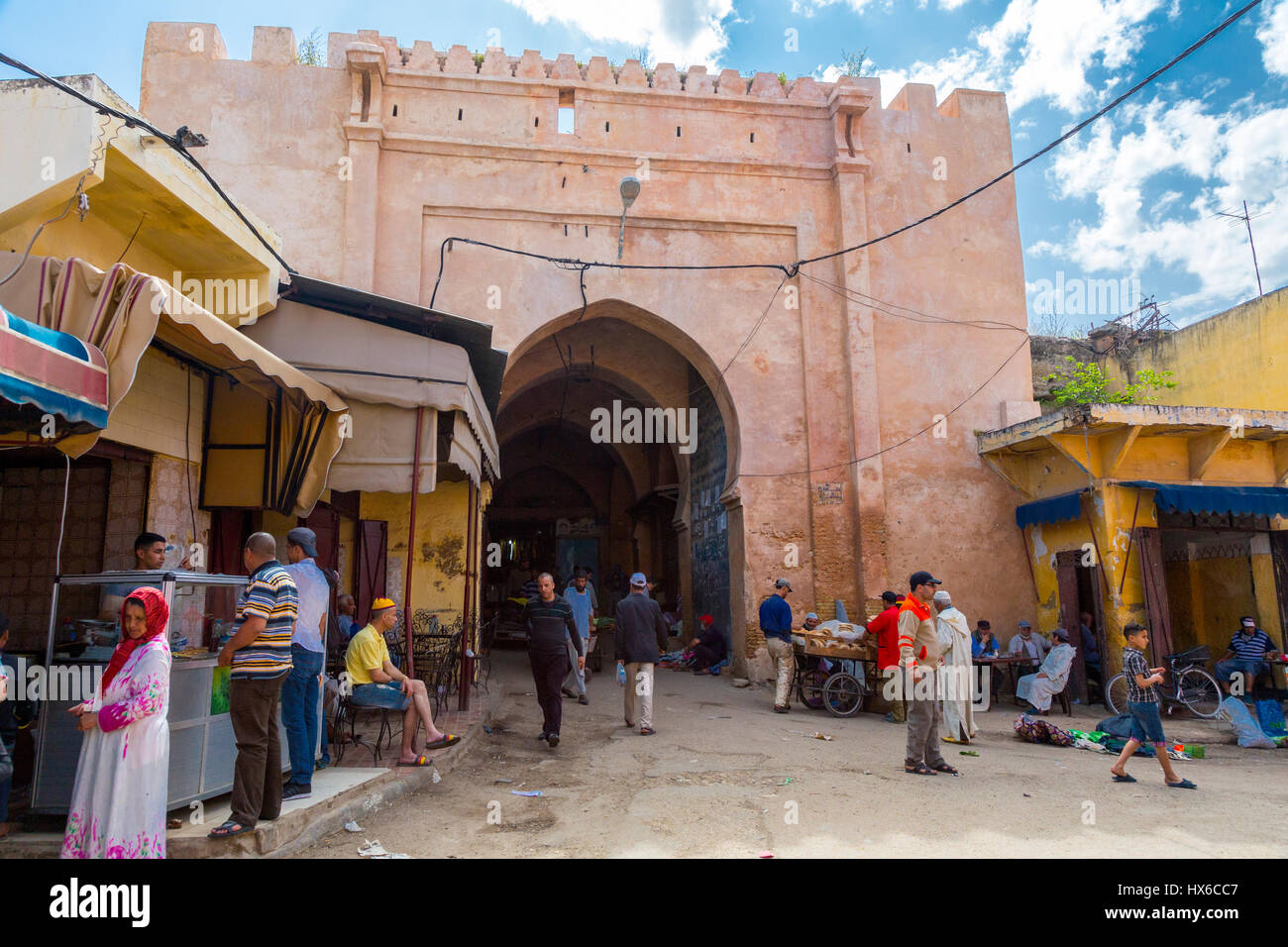 Meknes, Marocco. Bab Jdid Ingresso alla Medina. Foto Stock